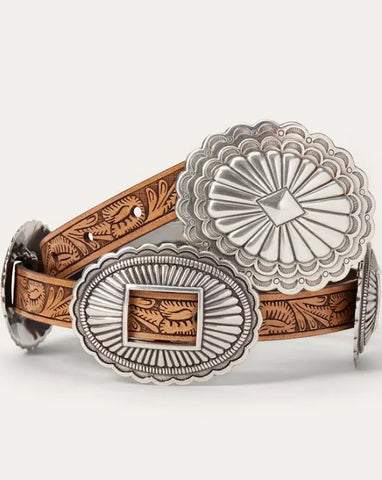 Stetson Women's Southwestern Tooled Concho Belt