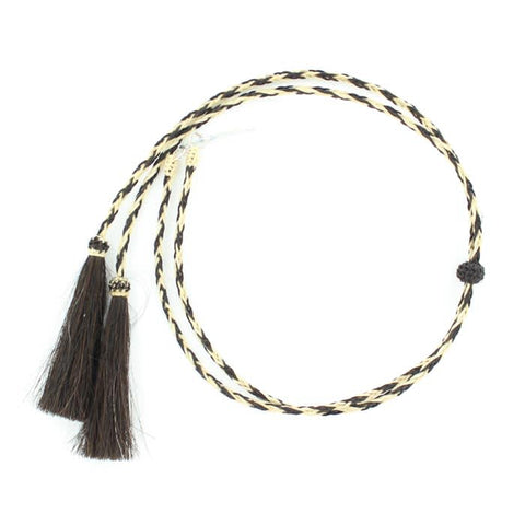 Horsehair Natural & Black Braided Stampede String