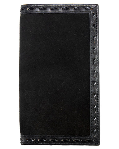 Roughout Black Buck Laced Rodeo Wallet