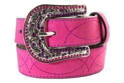 Angel Ranch Girls Hot Pink Roughout Boot Stitch Belt