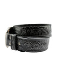 Ariat Men's Floral Embossed Black Skull Belt