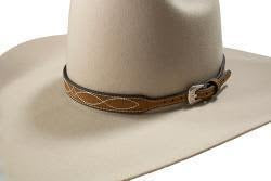 Roughout Brown Boot Stitch Hatband