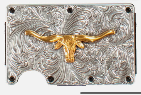 Silver Longhorn Utility Wallet