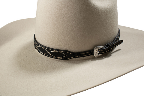 Black Roughout Boot Stitch Hatband