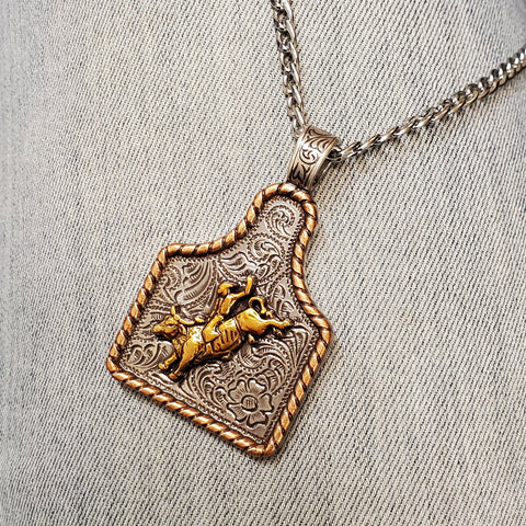 Cow Tag Bull Rider Necklace