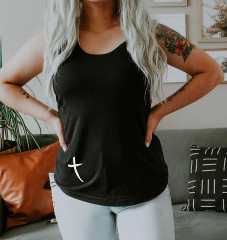 Jesus Has My Back Black Tank
