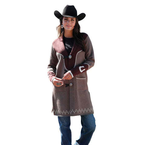 Cinch Ladies Grey Western Mid Length Duster