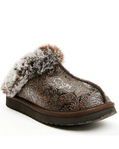 Very G Women's Lolly Choclate Embossed Slippers