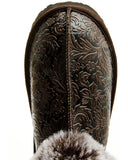 Very G Women's Lolly Choclate Embossed Slippers