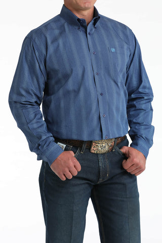 Cinch Men's Blue Print Shirt