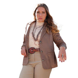 Cinch Women's  Brown Suede Concho Button Blazer