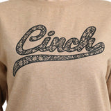 Cinch Women's Heather Brown Logo Pullover Sweatshirt
