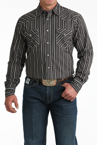 Cinch Men's Black Stripe Modern Fit Shirt