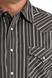 Cinch Men's Black Stripe Modern Fit Shirt