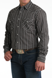 Cinch Men's Black Stripe Modern Fit Shirt