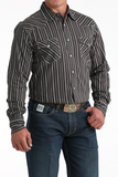 Cinch Men's Black Stripe Modern Fit Shirt