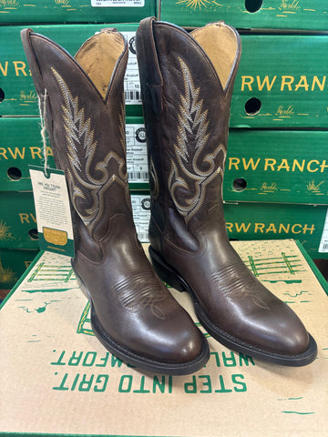 R. Watson Men's Ranch Dessert Cafe Brown Oiled Boot
