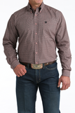 Cinch Pink Weave Print Shirt