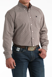 Cinch Men's Burgund Geo Print Shirt