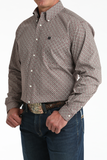 Cinch Men's Burgund Geo Print Shirt
