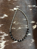 Pearl w/ Black Onyx Center Necklace