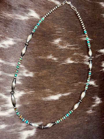 Turquoise Melon/Saucer 20” Necklace