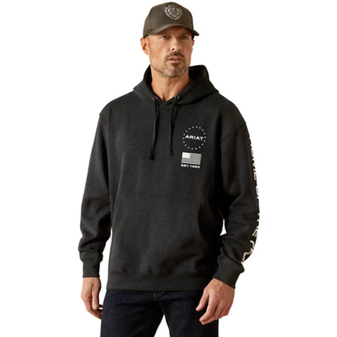 Ariat Men’s Sponsor Patriot Charcoal Heather Hoodie