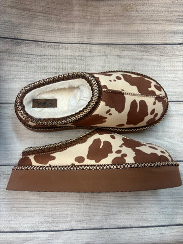 Very G Christy Slip On Shoe - Brown And White Cowprint