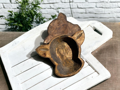 Mini Cow Head Wooden Bowl