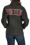 Cinch Women's Charcoal Aztec Fleece Pullover