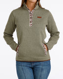 Cinch Women's Olive Polar Fleece Pullover