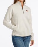 Cinch Women's Cream 1/4 Zip Pullover
