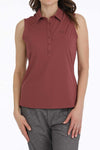 Cinch Burgundy Sleevless Polo