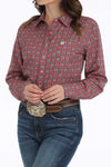 Cinch Women's Pink Geo Print Arenaflex Shirt