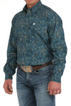 Cinch Men's Blue Paisley Print Shirt