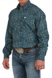 Cinch Men's Blue Paisley Print Shirt