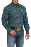 Cinch Men's Blue Paisley Print Shirt