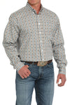 Cinch Men's White Geo Print Shirt