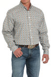 Cinch Men's White Geo Print Shirt