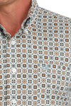 Cinch Men's White Geo Print Shirt