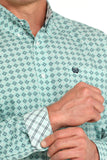 Cinch Men's Turquoise Geo Print Shirt