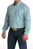 Cinch Men's Turquoise Geo Print Shirt
