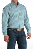 Cinch Men's Turquoise Geo Print Shirt