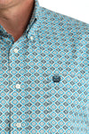 Cinch Men's Turquoise Geo Print Shirt