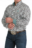 Cinch Men's White Paisley Print Shirt