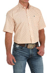 Cinch Men’s Orange & White Diamond Print Shirt