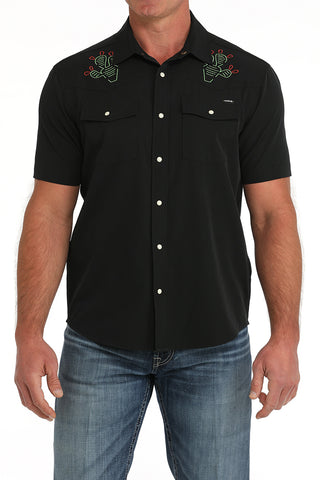 Cinch Men's Black Cactus Camp Shirt