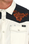 Cinch Men's Cream Retro Camp Shirt