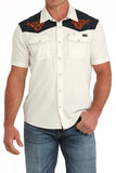 Cinch Men's Cream Retro Camp Shirt