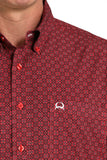 Cinch Men's Red Geo Print ArenaFlex Shirt
